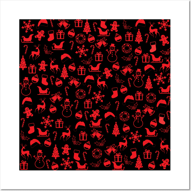 Red Christmas Medley Wall Art by Saltee Nuts Designs